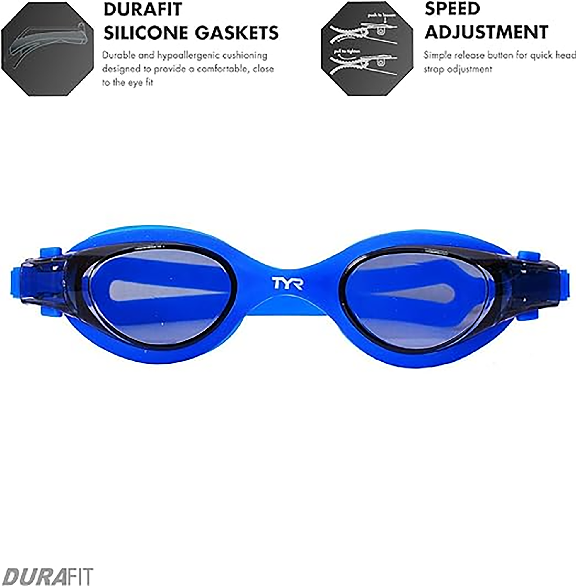 TYR Vesi™ Adult Goggles (Smoke/Blue)