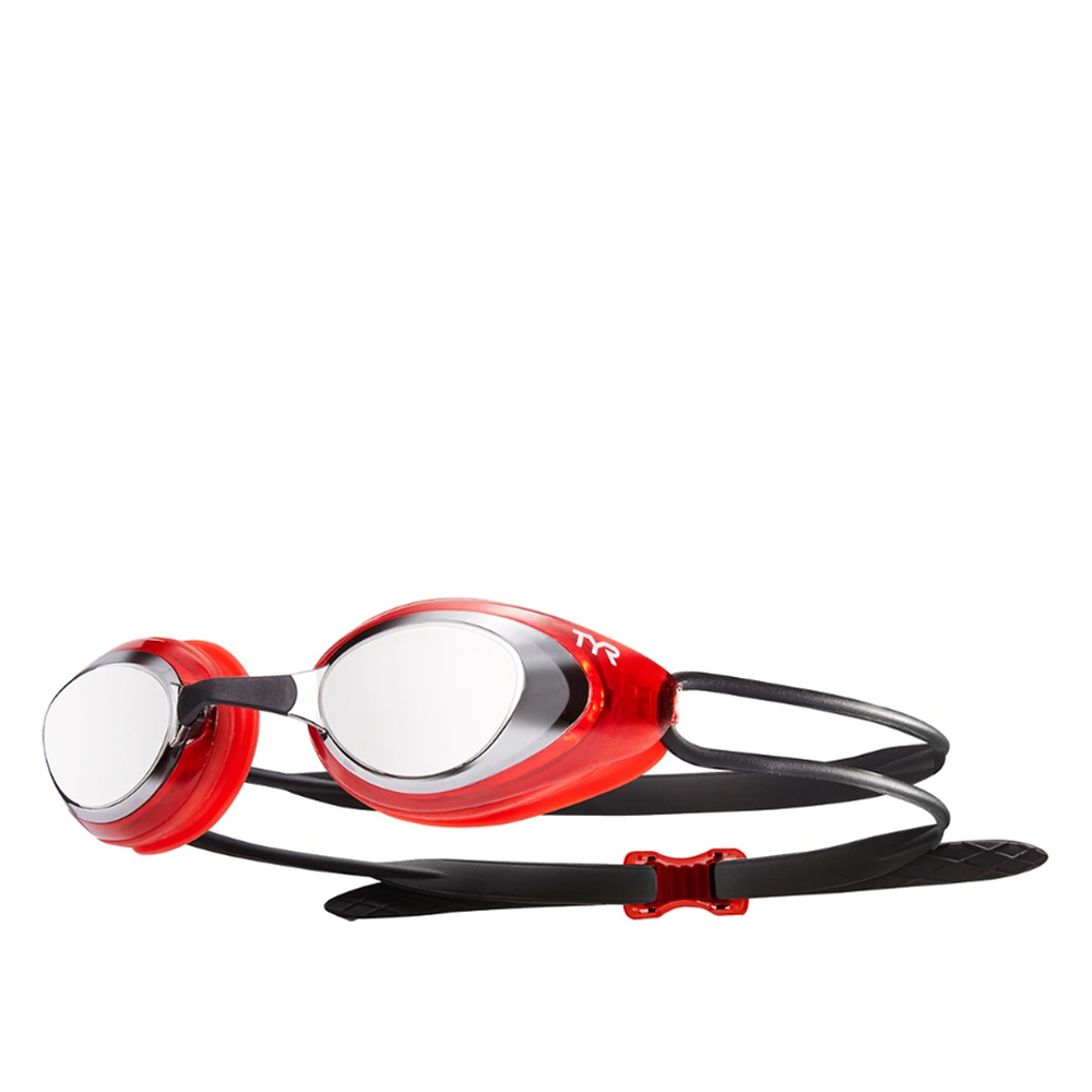 TYR Adult Blackhawk Mirrored Racing Goggles (Silver/Red/Black)