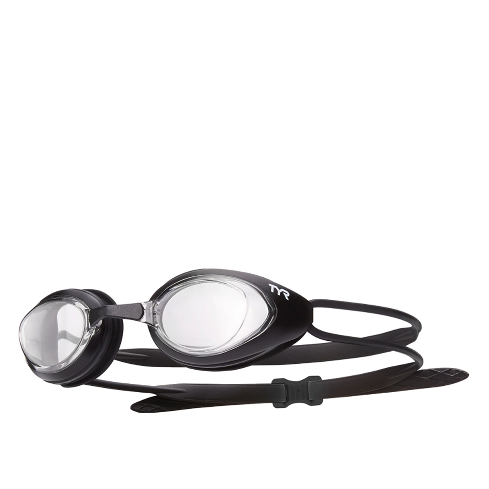 TYR Adult Black Hawk Racing Goggles (Clear/Matte Black)
