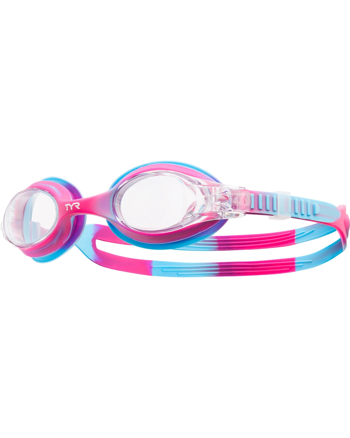 TYR Swimples Tie Dye Kids Goggles (Pink/Blue)