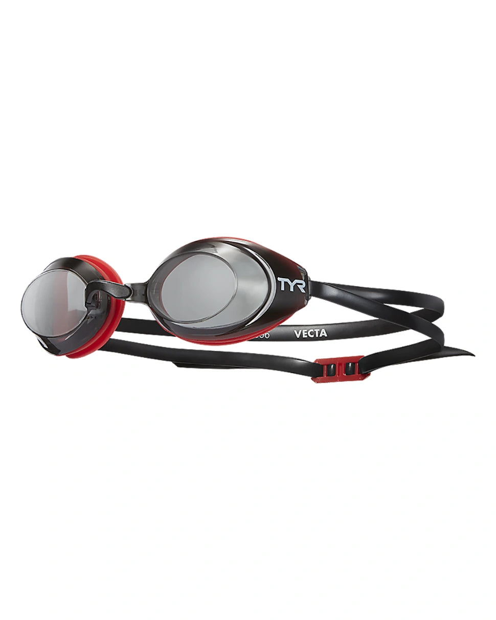 TYR Vecta Racing Adult Goggles (Smoke/Red/Black)